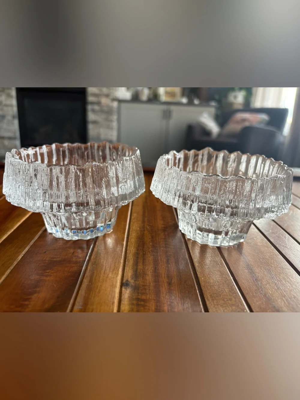 Vtg iittala Finland Stellaria TeaLight Votive Candle Holder Tapio Wirkkala Pair